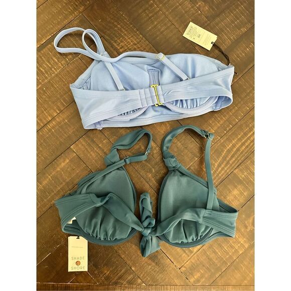 Shade & Shore Size 34D Bikini Top Bundle Teal and Blue New - Picture 4 of 10